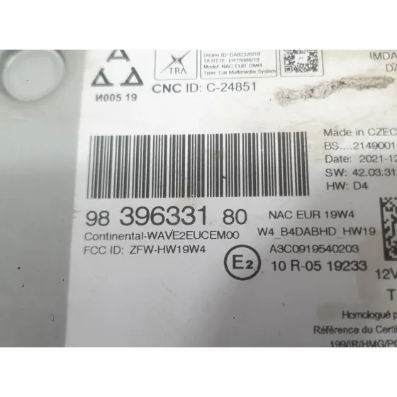 Sistema Audio / Radio para Citroën C3 Aircross Ii (2R_, 2C_)
