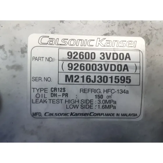 Compresor Aire Acondicionado para Nissan Nv200 Furgoneta