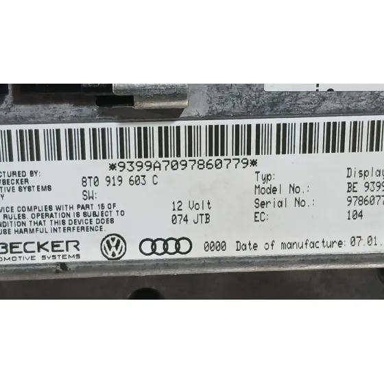Pantalla Multifuncion para Audi A4 B8 Avant (8K5)