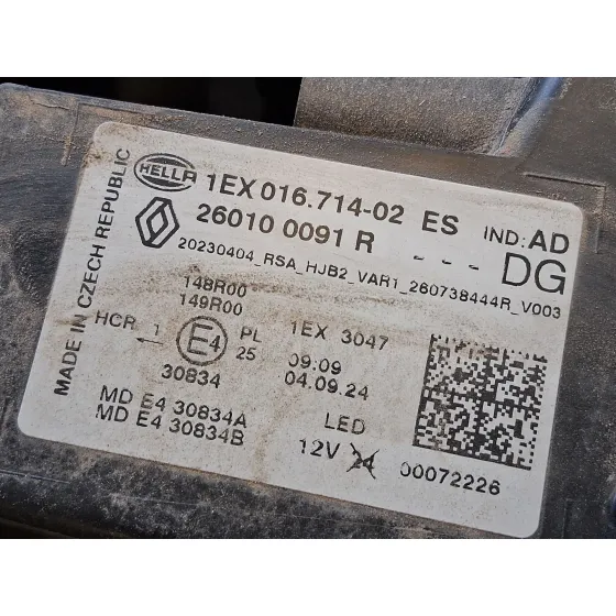 Faro Derecho para Renault Captur Ii (Hf_)
