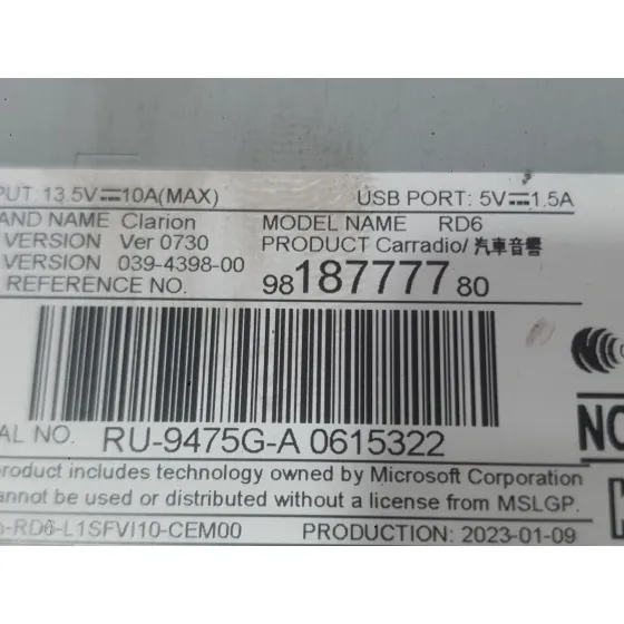 Sistema Audio / Radio para Fiat Scudo Furgoneta