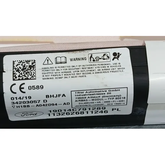 Airbag Cortina Delantero Derecho para Ford Fiesta Vii (Hj, Hf)