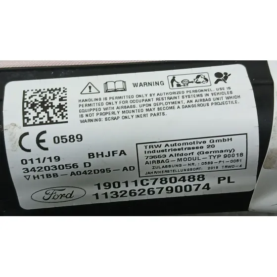 Airbag Cortina Delantero Izquierdo para Ford Fiesta Vii (Hj, Hf)