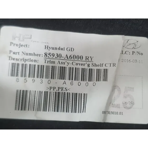 Bandeja Trasera para Hyundai I30 (Gd)