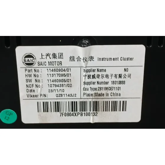 Cuadro Instrumentos para Mg Zs Suv (Azs1)