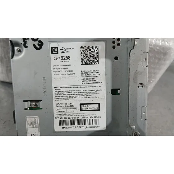Sistema Audio / Radio Cd para Opel Astra J (P10)