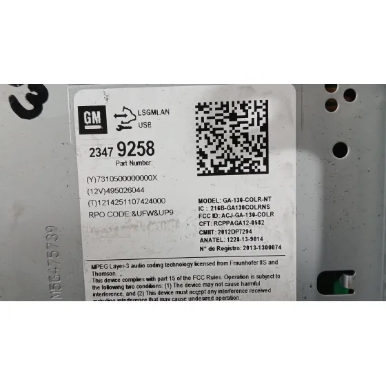 Sistema Audio / Radio Cd para Opel Astra J (P10)