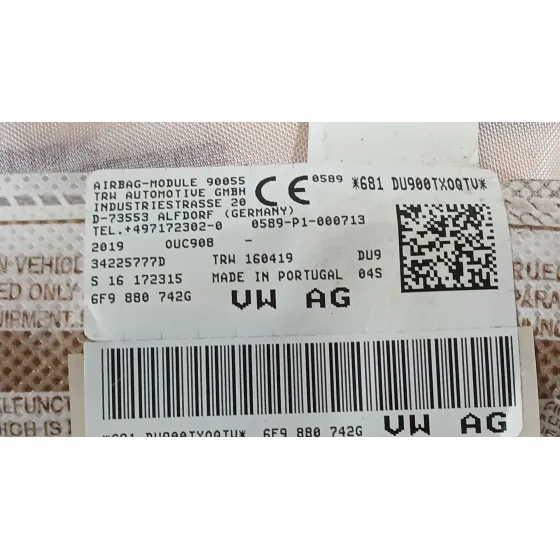 Airbag Cortina Delantero Derecho para Seat Arona (Kj7, Kjp)
