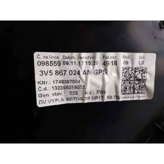 Guarnecido Puerta Trasera Derecha para Skoda Superb (3V3)