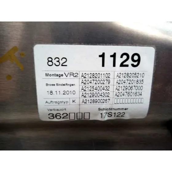 Elevalunas Delantero Derecho para Mercedes-Benz Clase E (W212) Lim.