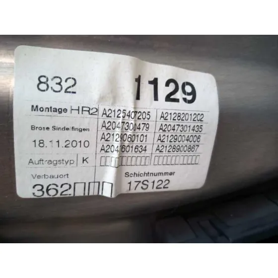 Elevalunas Trasero Derecho para Mercedes-Benz Clase E (W212) Lim.