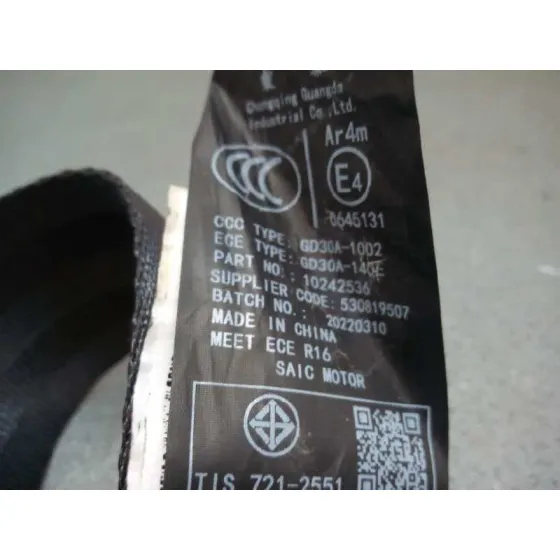Cinturon Seguridad Trasero Izquierdo para Mg Zs Luxury