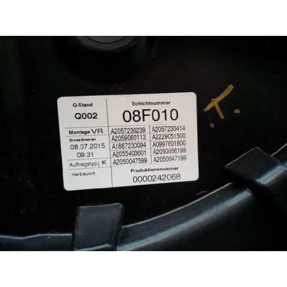 Elevalunas Delantero Derecho para Mercedes-Benz Clase C W205 C200 Bluetec