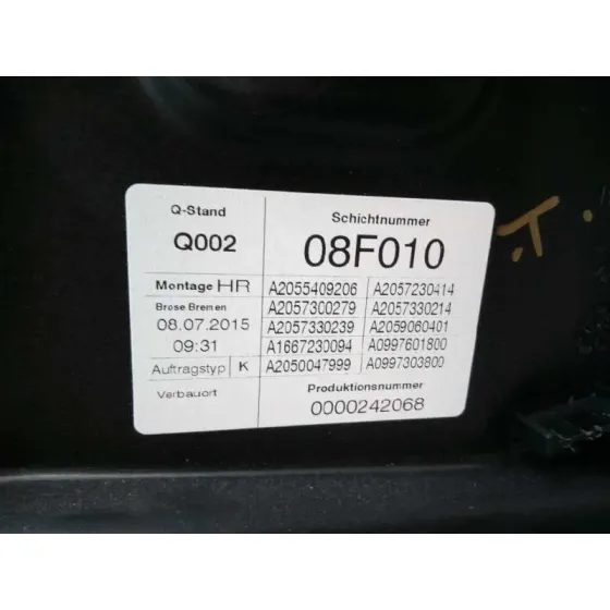 Elevalunas Trasero Derecho para Mercedes-Benz Clase C W205 C200 Bluetec