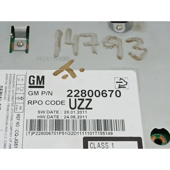 Sistema Audio / Radio Cd para Chevrolet Cruze Hatchback