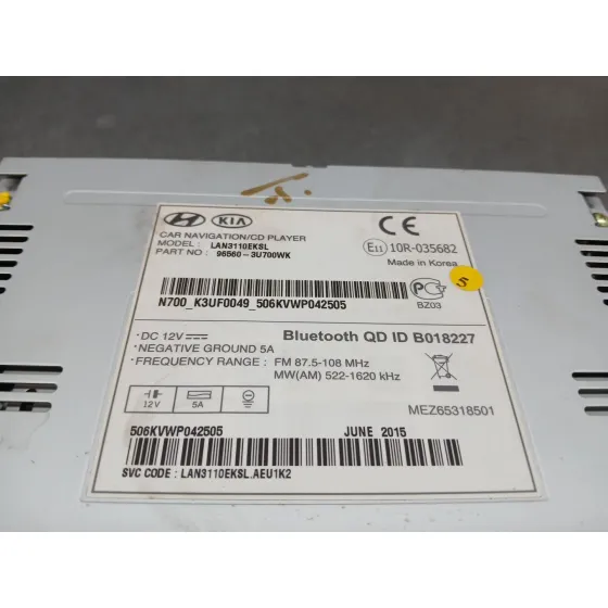 Sistema Audio / Radio Cd para Kia Sportage Iii (Sl)