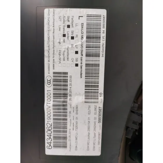 Guarnecido Puerta Delantera Izquierda para Bmw X1 (E84)