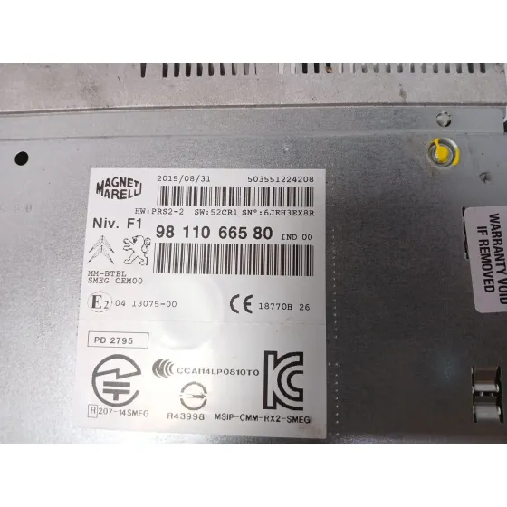 Sistema Audio / Radio Cd para Peugeot 208 I (Ca_, Cc_)