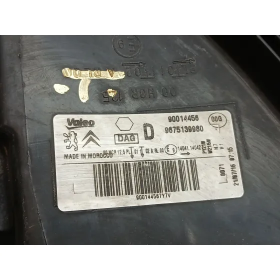 Faro Derecho para Citroën C-Elysee (Dd_)