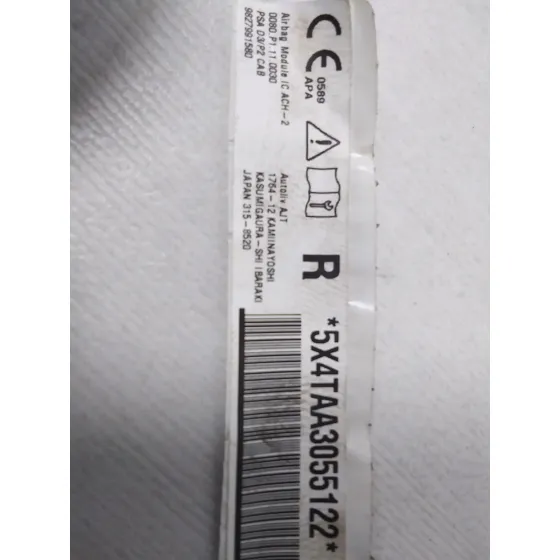 Airbag Cortina Delantero Derecho para Peugeot 208 (P2)