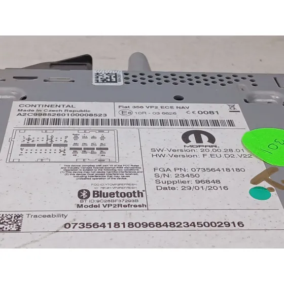 Sistema Audio / Radio Cd para Fiat Tipo Sedan (356_, 357_)