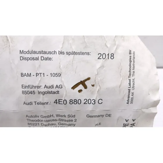 Airbag Delantero Derecho para Audi A8 (4E2)