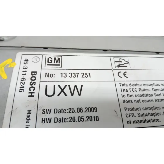 Sistema Audio / Radio Cd para Chevrolet Cruze (J300)