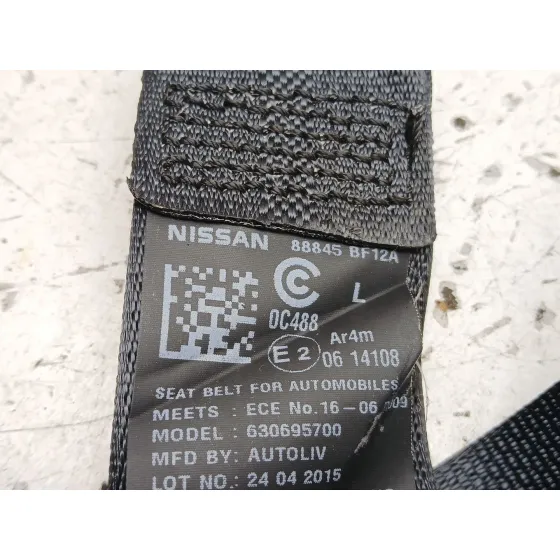 Cinturon Seguridad Trasero Izquierdo para Nissan Juke (F15)