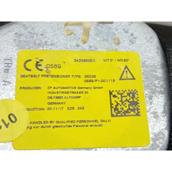 Cinturon Seguridad Trasero Izquierdo para Cupra Formentor (Km7, Kmp)