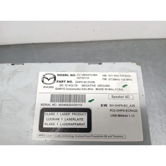 Sistema Audio / Radio Cd para Mazda Cx-5 (Ke, Gh)
