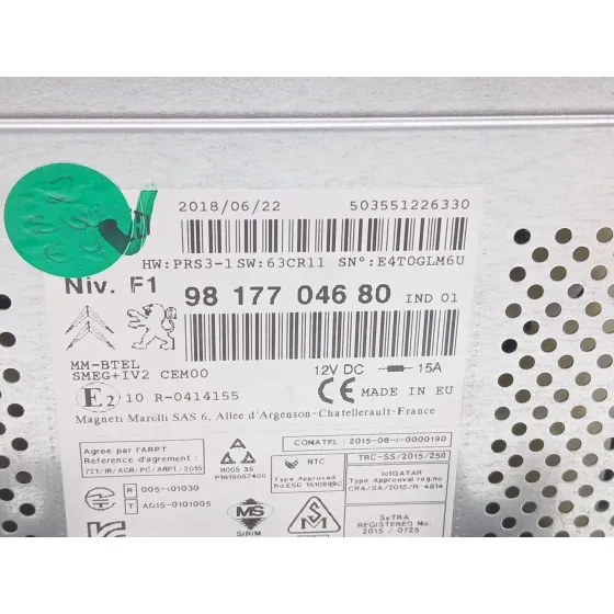 Sistema Audio / Radio Cd para Citroën Berlingo Multispace (B9)