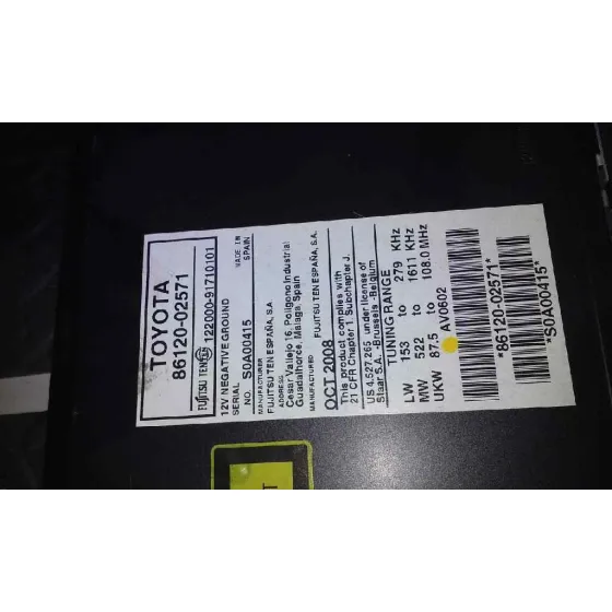 Sistema Audio / Radio Cd para Toyota Auris