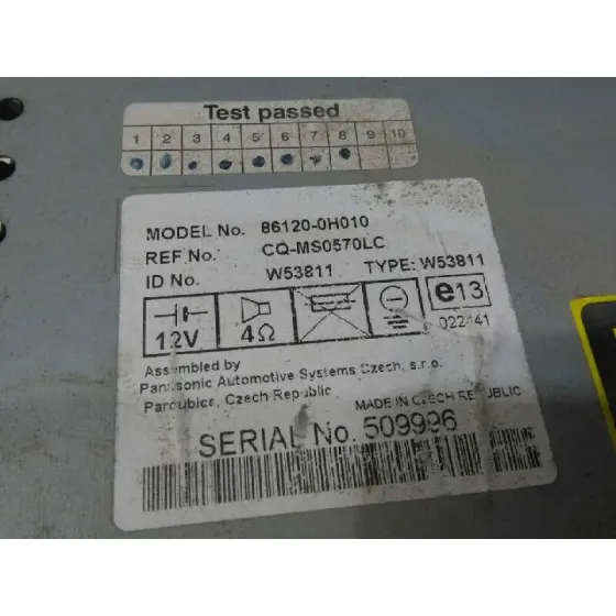 Sistema Audio / Radio Cd para Toyota Aygo (Kgb/Wnb)