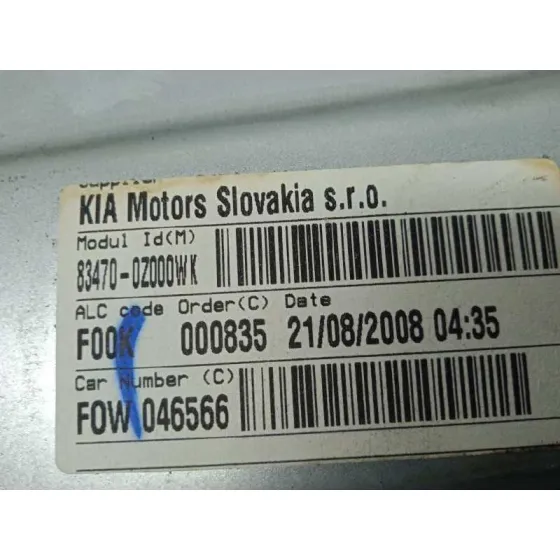 Elevalunas Trasero Izquierdo para Kia Sportage