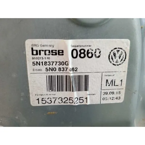Elevalunas Delantero Derecho para Volkswagen Tiguan (5N2)