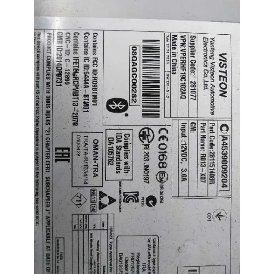 Sistema Audio / Radio Cd para Smart Forfour
