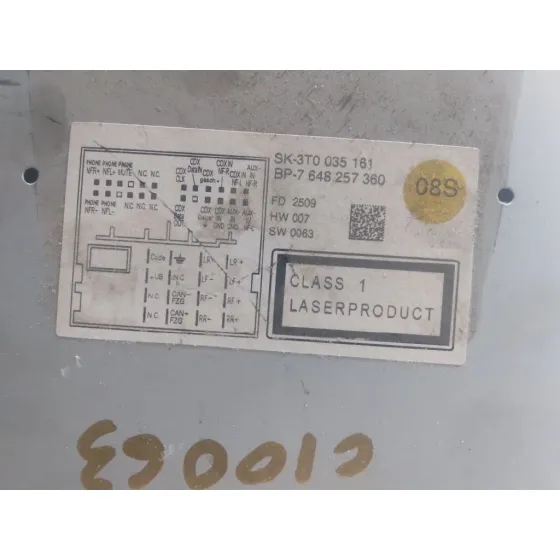 Sistema Audio / Radio Cd para Skoda Suberb (3T4)