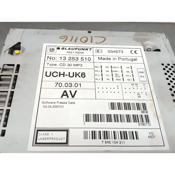 Sistema Audio / Radio Cd para Opel Combo (Corsa C)