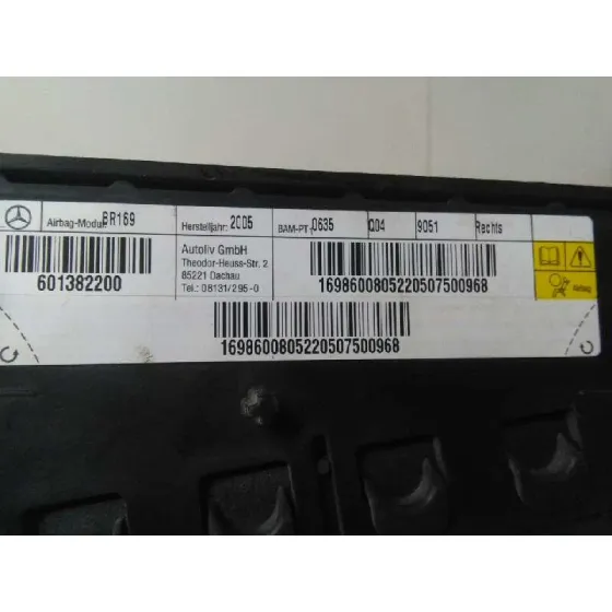 Airbag Lateral Trasero Derecho para Mercedes-Benz Clase A (W169)