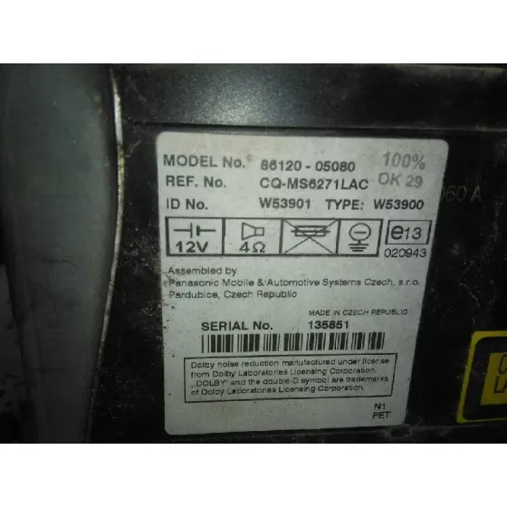 Sistema Audio / Radio Cd para Toyota Avensis Berlina (T25)