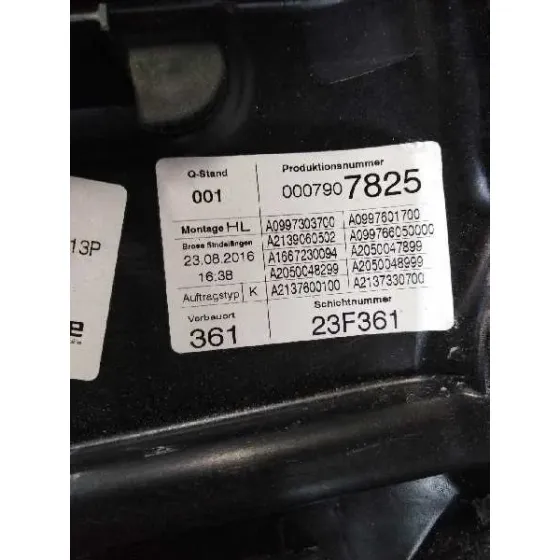 Elevalunas Trasero Izquierdo para Mercedes-Benz Clase E Lim. (W213)