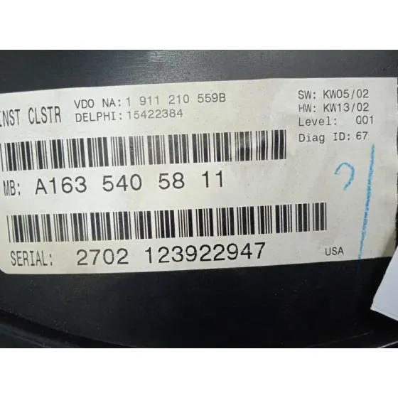 Cuadro Instrumentos para Mercedes-Benz Clase M (W163)