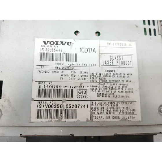 Sistema Audio / Radio Cd para Volvo C30