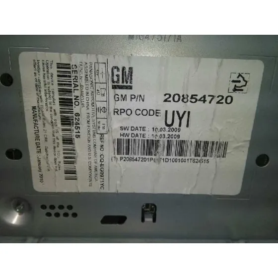 Sistema Audio / Radio Cd para Chevrolet Cruze