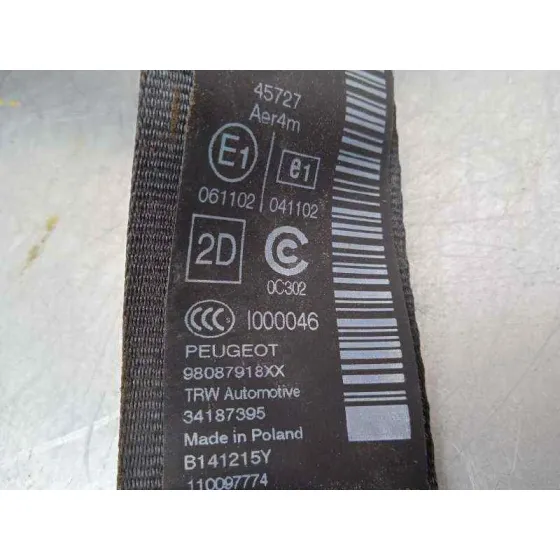 Cinturon Seguridad Trasero Derecho para Peugeot 308