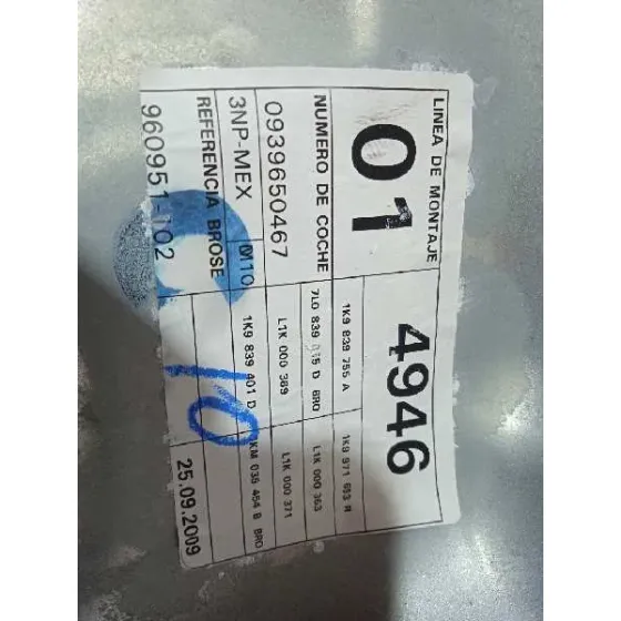 Elevalunas Trasero Izquierdo para Volkswagen Golf Vi Variant (Aj5)