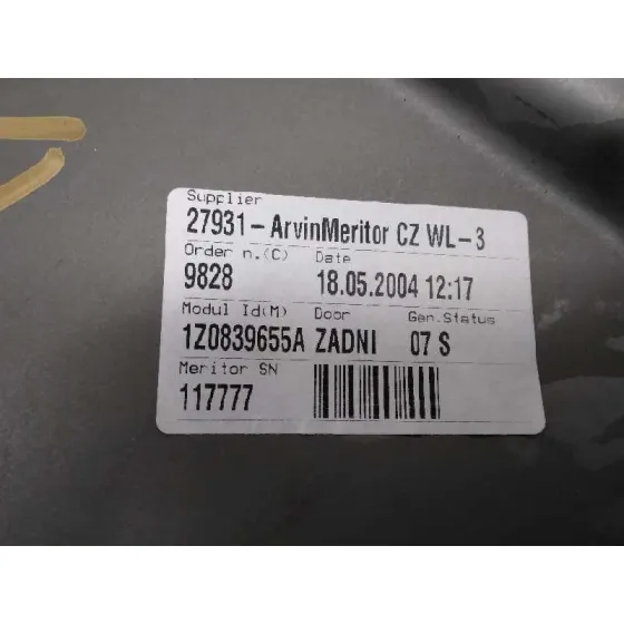 Elevalunas Trasero Izquierdo para Skoda Octavia Berlina (1Z3)