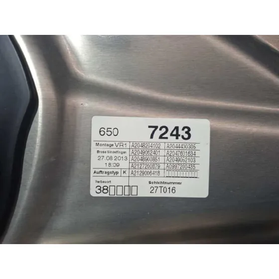 Elevalunas Delantero Derecho para Mercedes-Benz Clase C (W204) Lim.