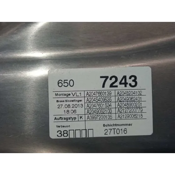 Elevalunas Delantero Izquierdo para Mercedes-Benz Clase C (W204) Lim.