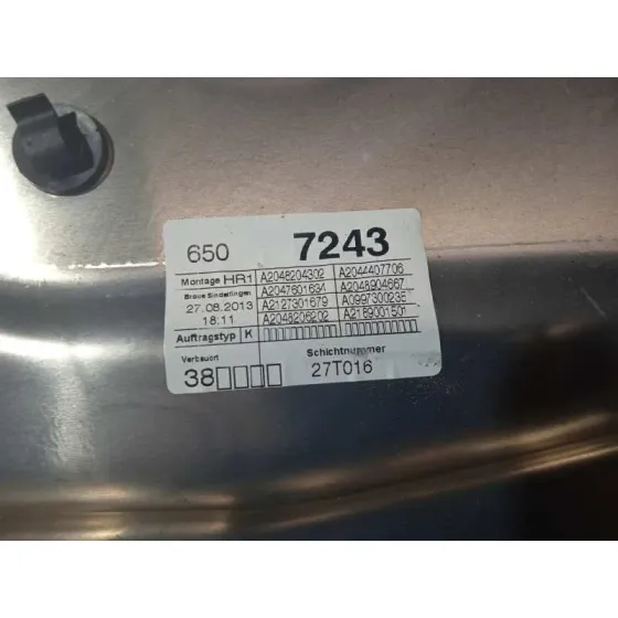 Elevalunas Trasero Derecho para Mercedes-Benz Clase C (W204) Lim.